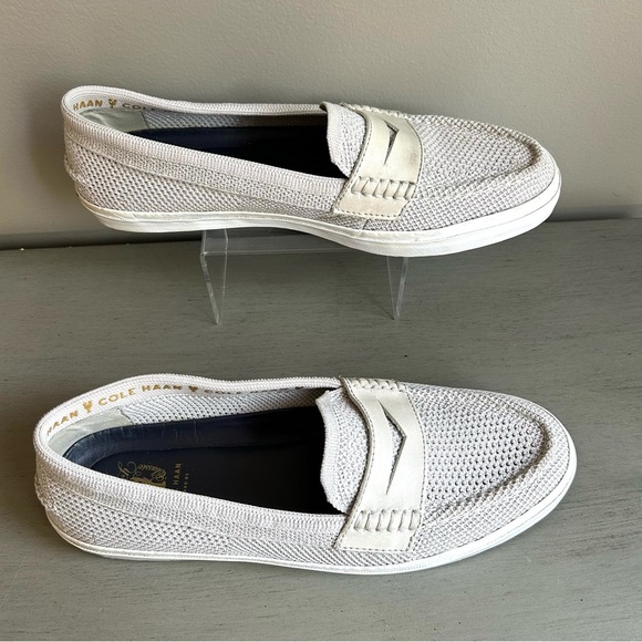 Cole Haan Women Pinch Maine Classic Penny Loafer Gray Silver Flats Sz 11 Preppy - Picture 8 of 16